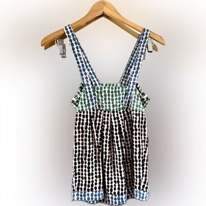 BCBG Blue, Brown, Green Polkadot Tank Top Size Small